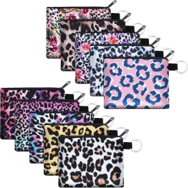 10 Pieces Small Coin Purse Boho Change Purse Pouch Mini Wallet Coin Bag with Zipper Exquisite Present for Women Girls on Valentine's Day