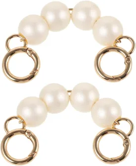 2PCS Pearl Bag Chain Strap Extender Fashionable DIY Purse Extension for Handbags Durable Construction Elegant Accessory for Tote Bags and Crossbody Styles