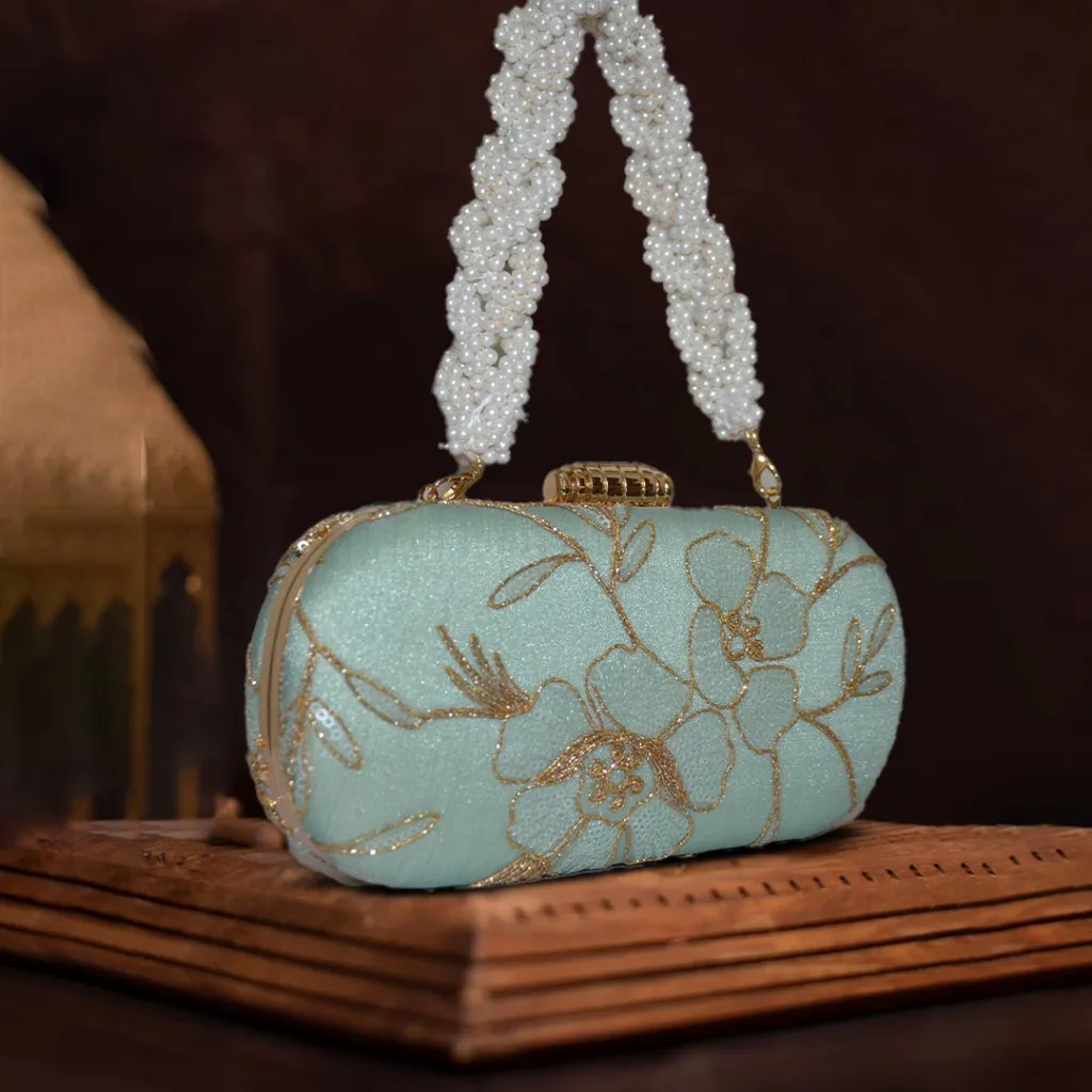 Anaya Capsule Mint Clutch