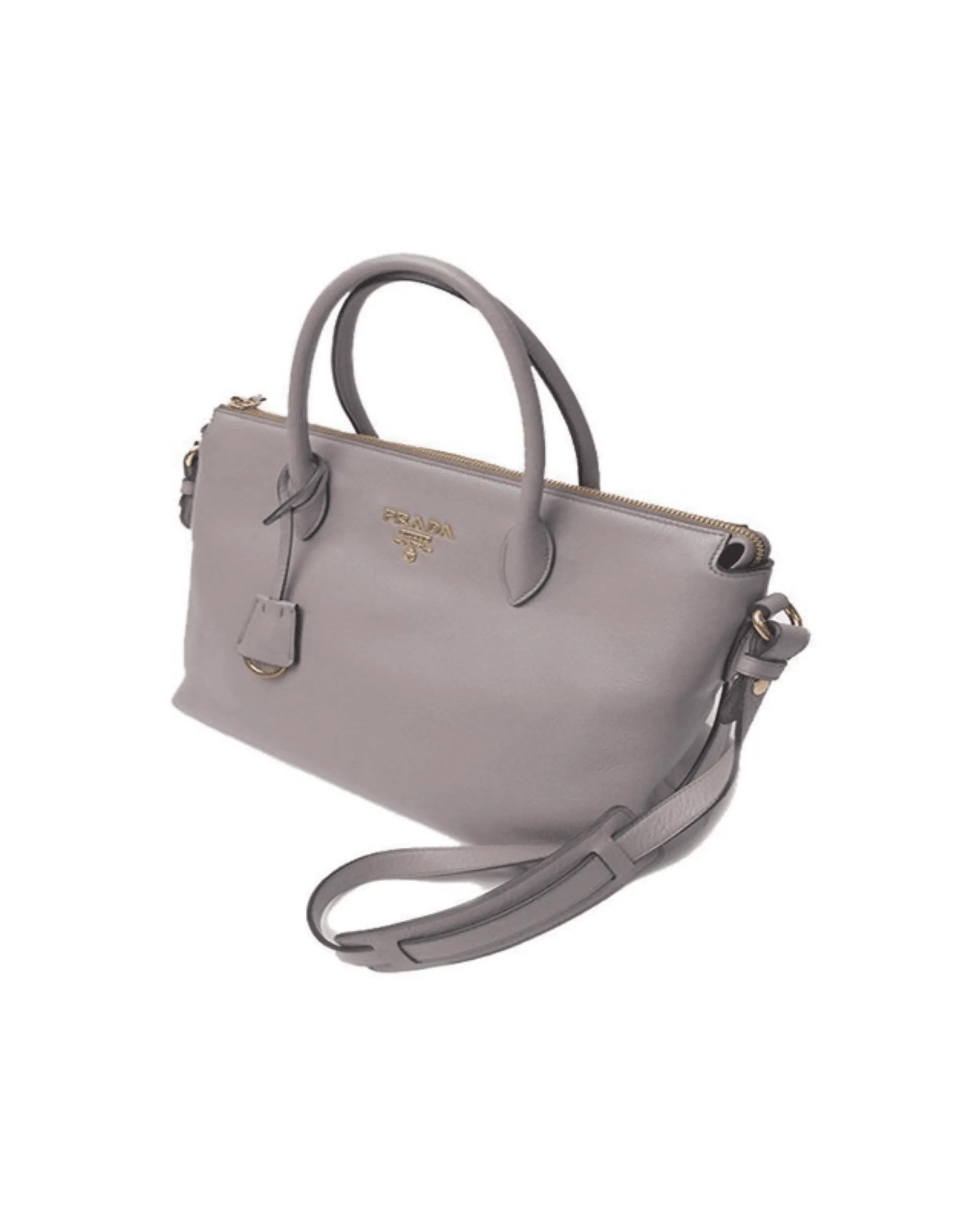 Argilla Gray Vitello Phenix Leather Satchel Shoulder Bag