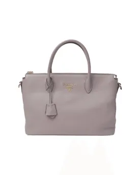 Argilla Gray Vitello Phenix Leather Satchel Shoulder Bag