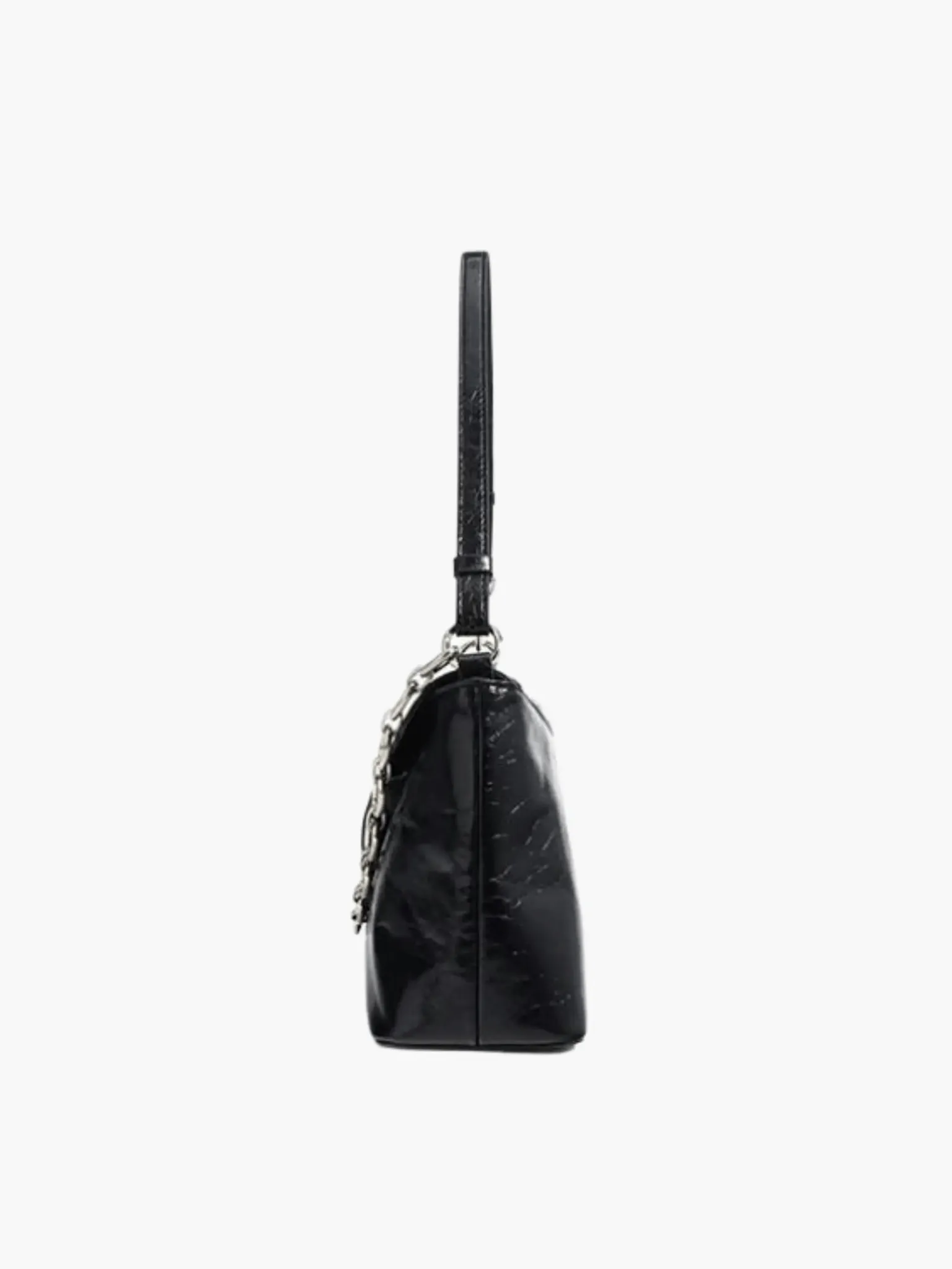 Aria | Glossy Shoulder Bag with Chain Detail