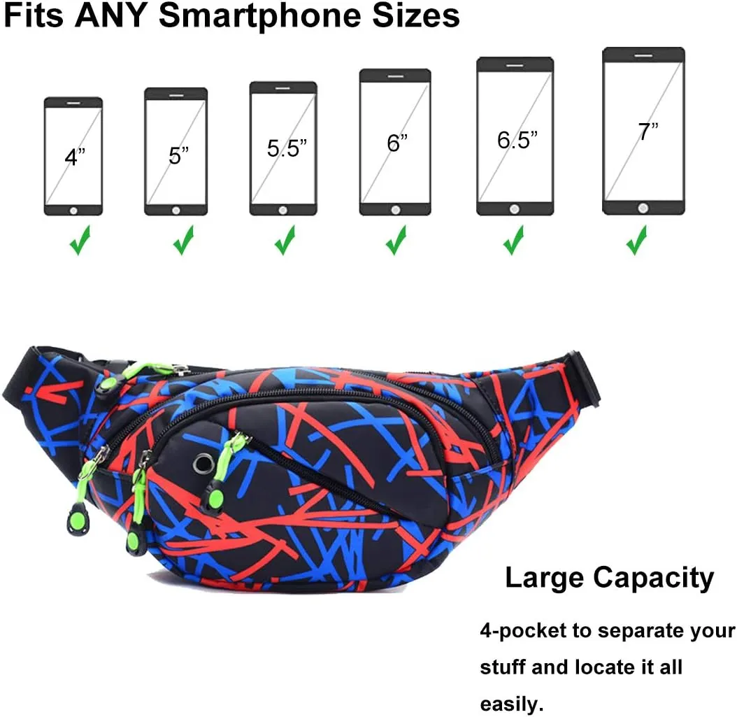 Ausion Fanny Pack Waist Bag for Men&Women Adjustable Belt Hip Bum Bag Fashion Water Resistant Hiking Waist Bag for Traveling Casual Running Hiking Cycling