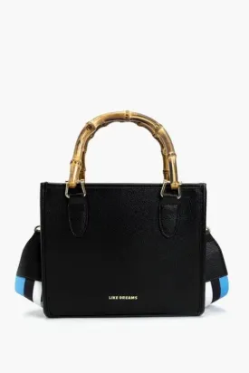 Black Kate Wooden Handle Western Strap Satchel