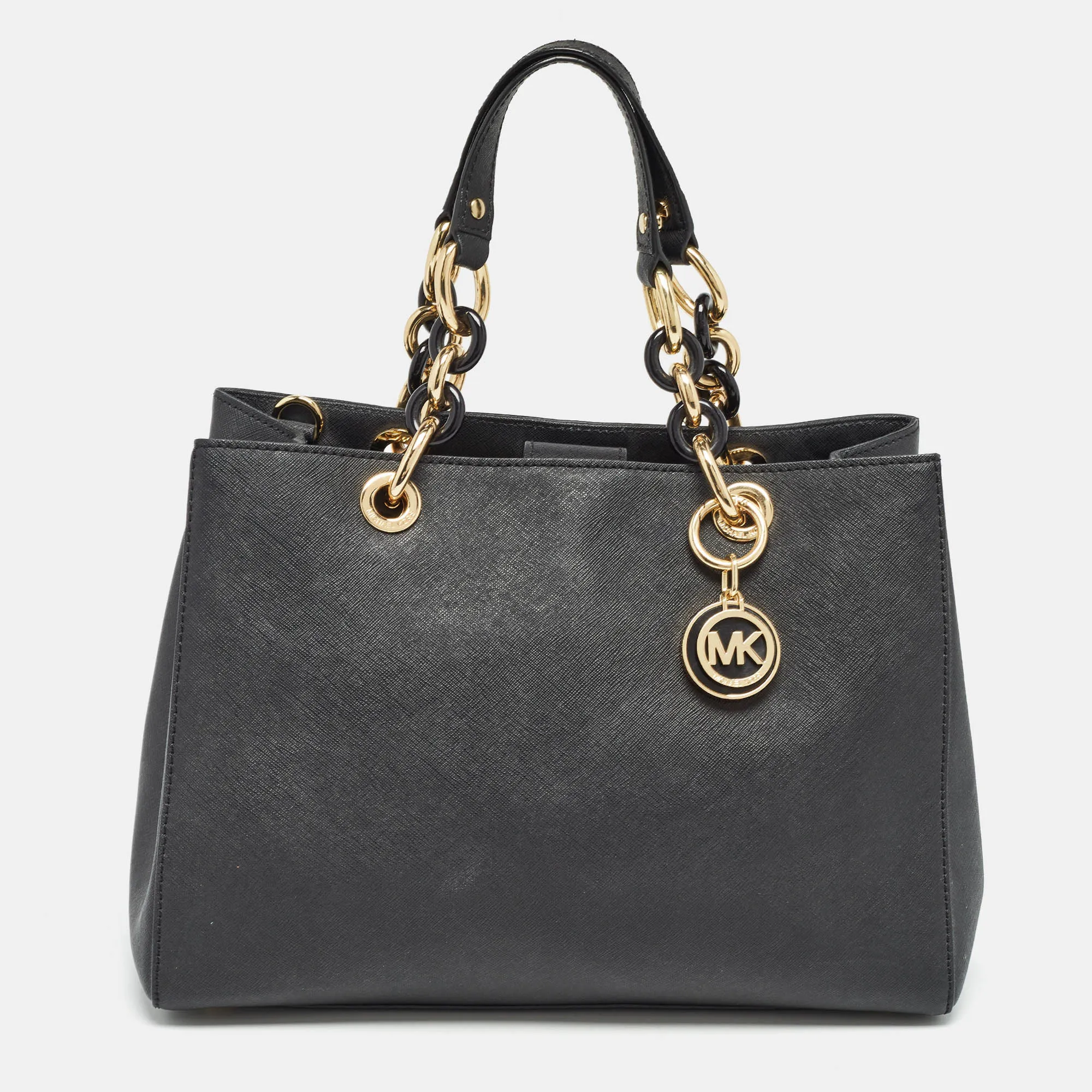 Black Leather Medium Cynthia Tote