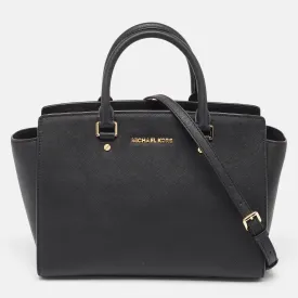 Black Saffiano Leather Large Selma Tote