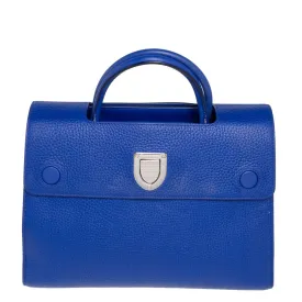 Blue Pebbled Leather Medium Diorever Tote