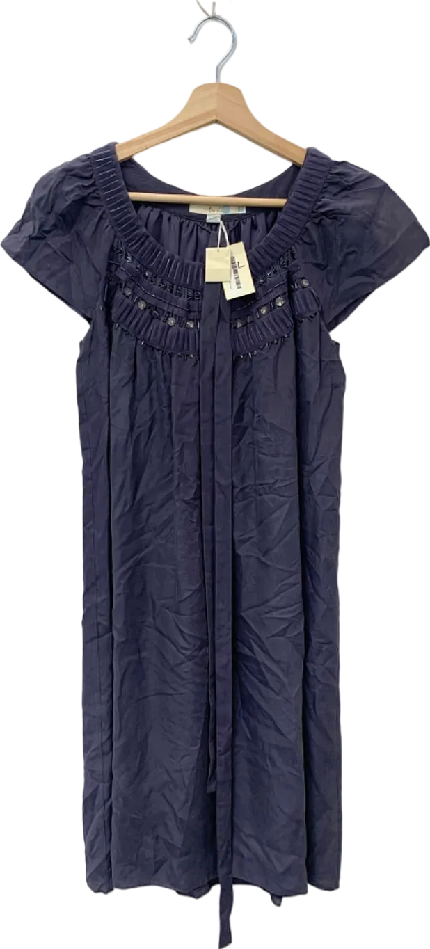 Boden Purple Beaded Silk Dress UK 14