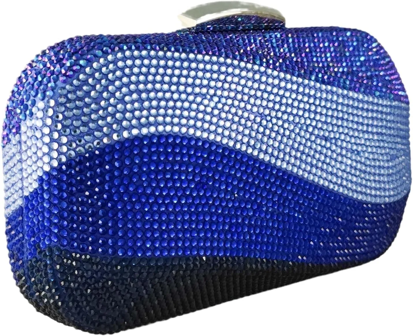 Boutique De FGG Sea Wave Luxury Crystal Clutch Evening Bags for Women Colorful Rhinestone Wedding Handbags and Purses
