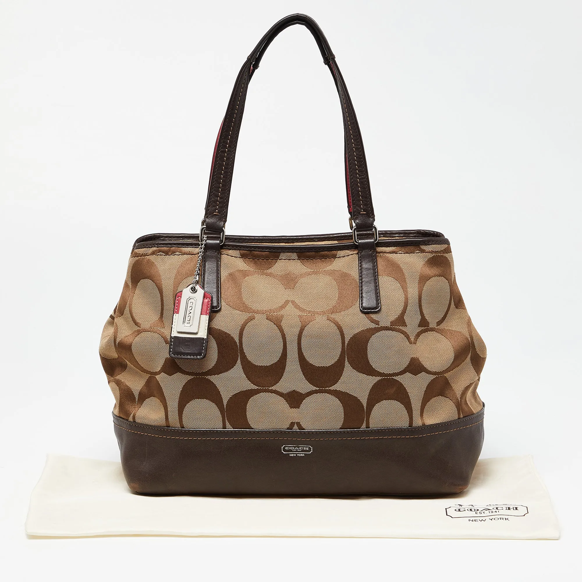 Brown/Beige Signature Canvas and Leather Hamptons Weekend Tote