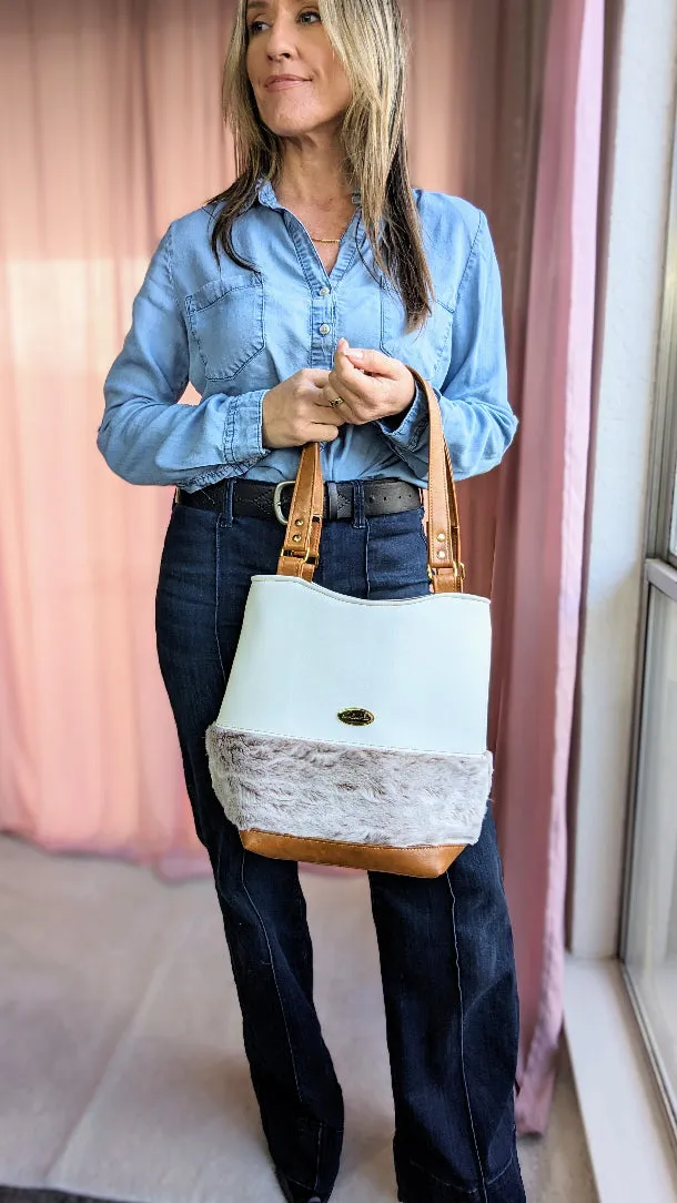 Camden Bucket Bag (Gaudalupe by Shamballa) White