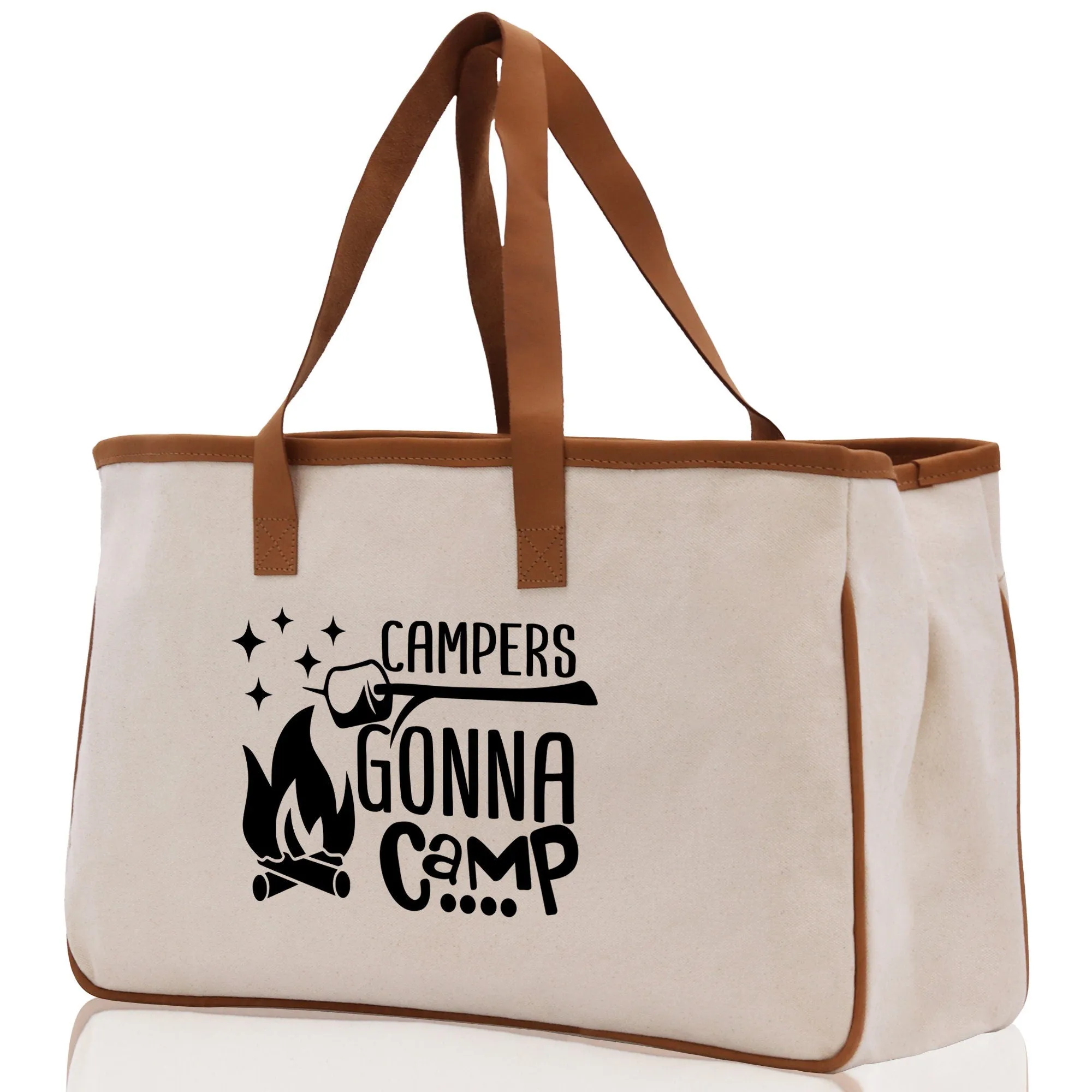Campers Gonna Camp Cotton Canvas Chic Tote Bag Camping Tote Camping Lover Gift Tote Bag Outdoor Tote Weekender Tote Camper Multipurpose Tote