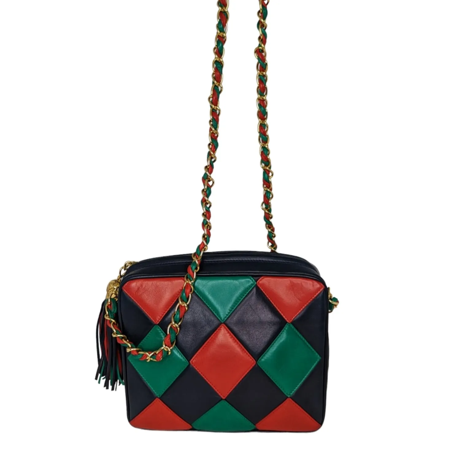 Chanel bag Vintage Harlequin Tassel Camera Shoulder Bag