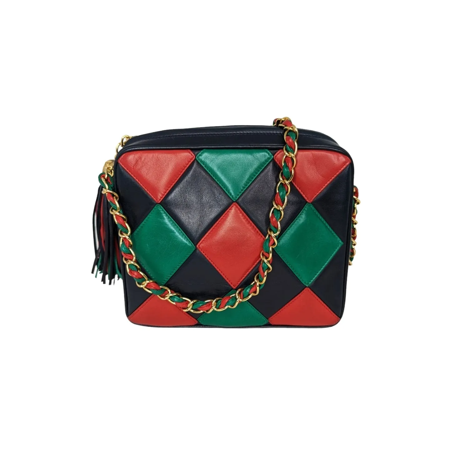 Chanel bag Vintage Harlequin Tassel Camera Shoulder Bag