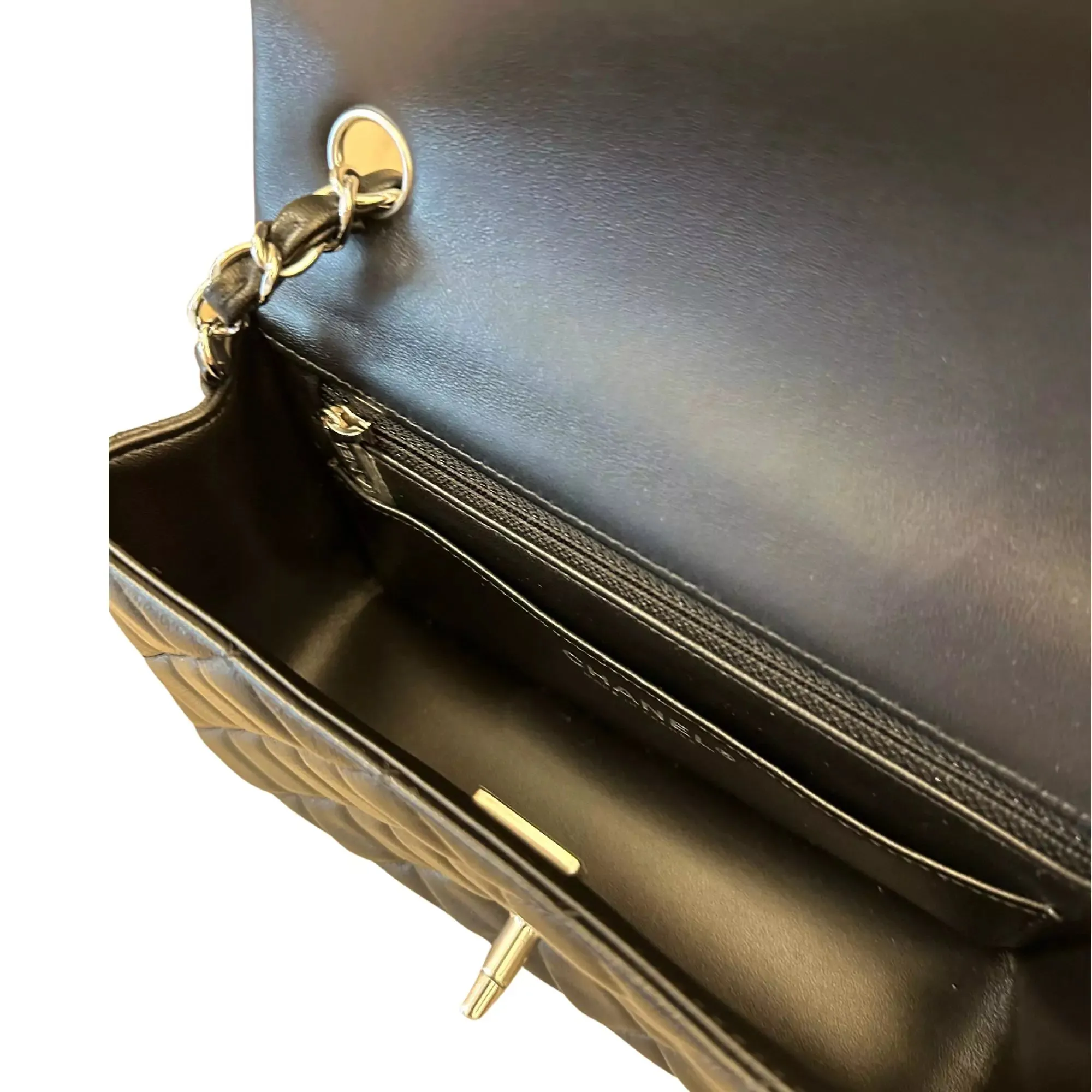 CHANEL BLACK SMALL CLASSIC FLAP BAG