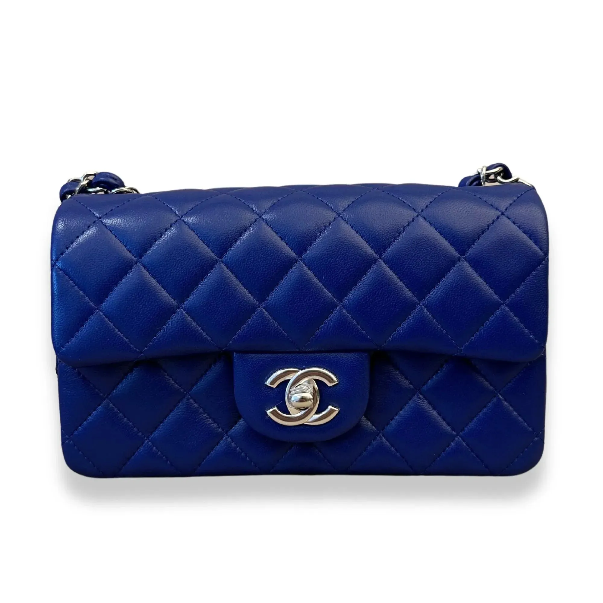 CHANEL BLUE SMALL CLASSIC FLAP BAG
