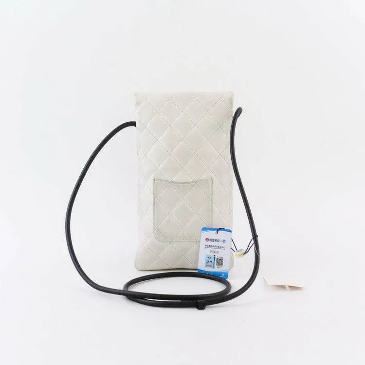 Chanel Cambon Quilted Calfskin Crossbody Bag with Logo in Ivory 13x2x24cm