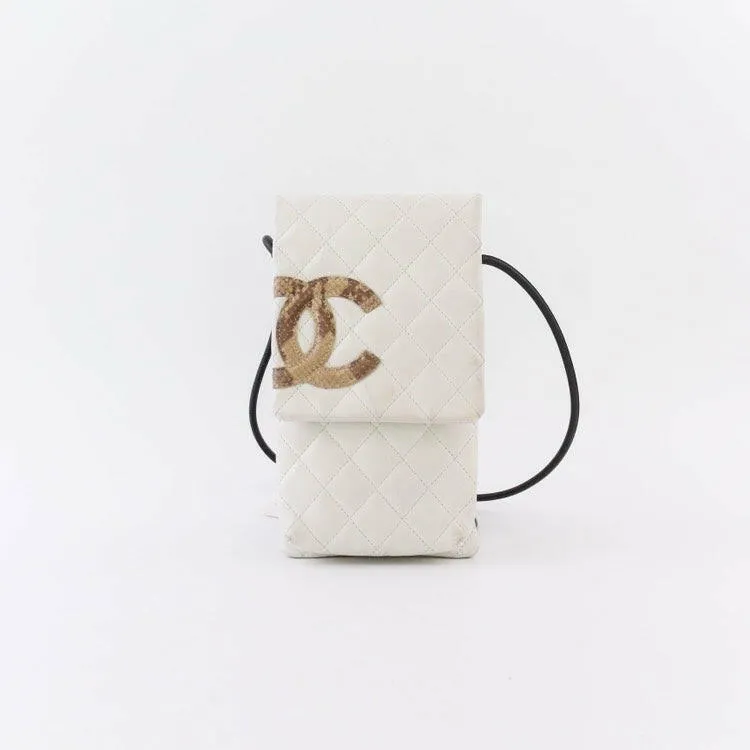 Chanel Cambon Quilted Calfskin Crossbody Bag with Logo in Ivory 13x2x24cm