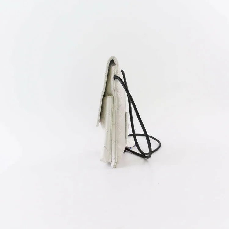 Chanel Cambon Quilted Calfskin Crossbody Bag with Logo in Ivory 13x2x24cm