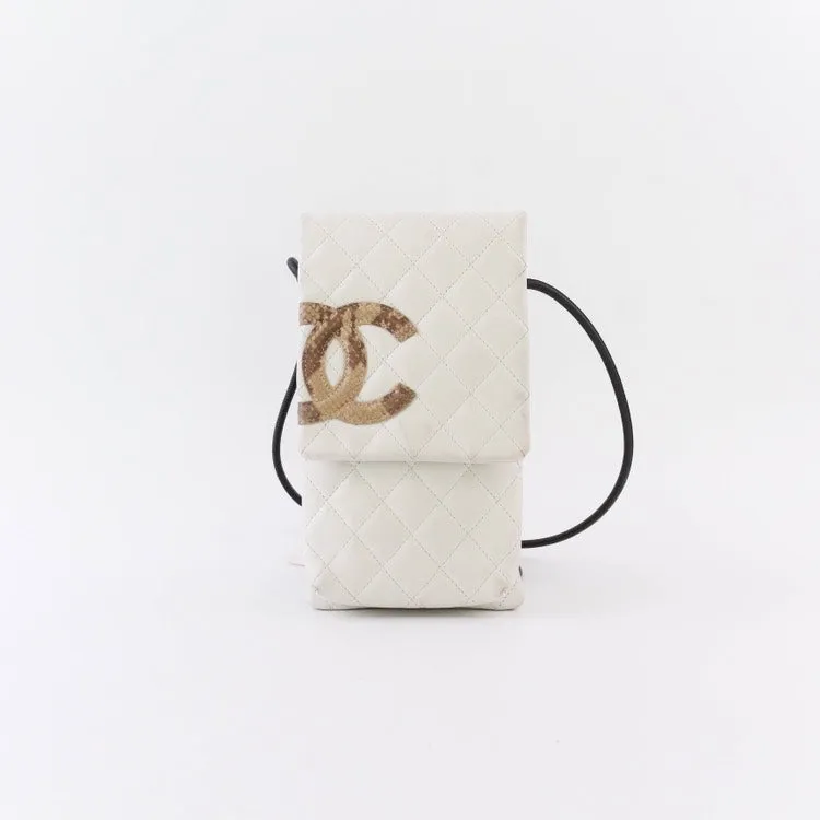 Chanel Cambon Quilted Calfskin Crossbody Bag with Logo in Ivory 13x2x24cm