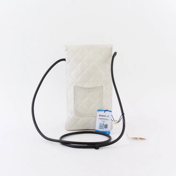 Chanel Cambon Quilted Calfskin Crossbody Bag with Logo in Ivory 13x2x24cm