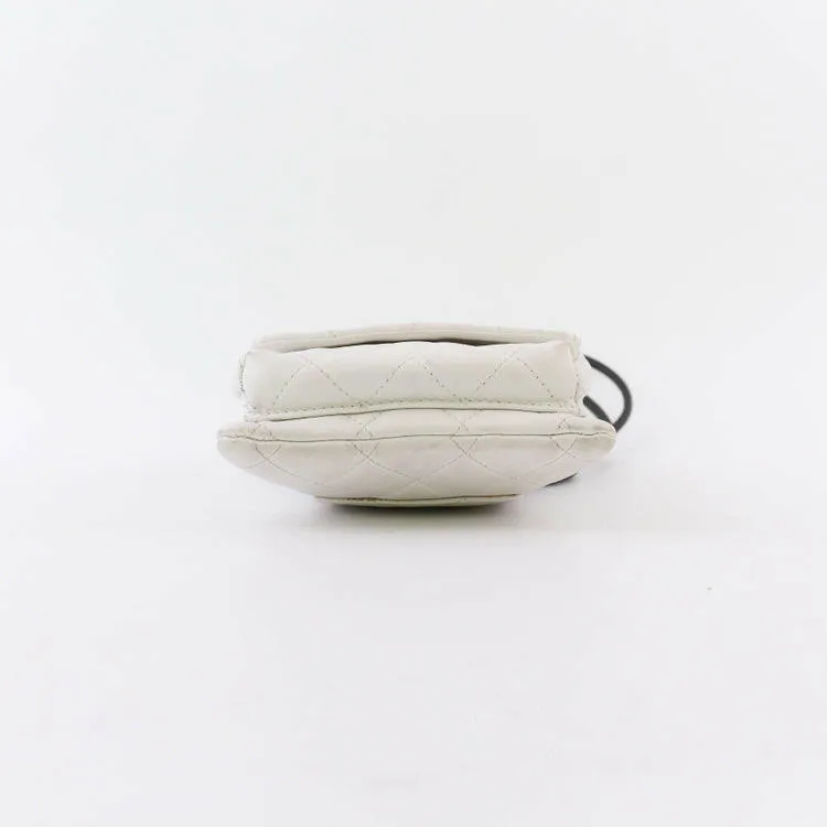 Chanel Cambon Quilted Calfskin Crossbody Bag with Logo in Ivory 13x2x24cm