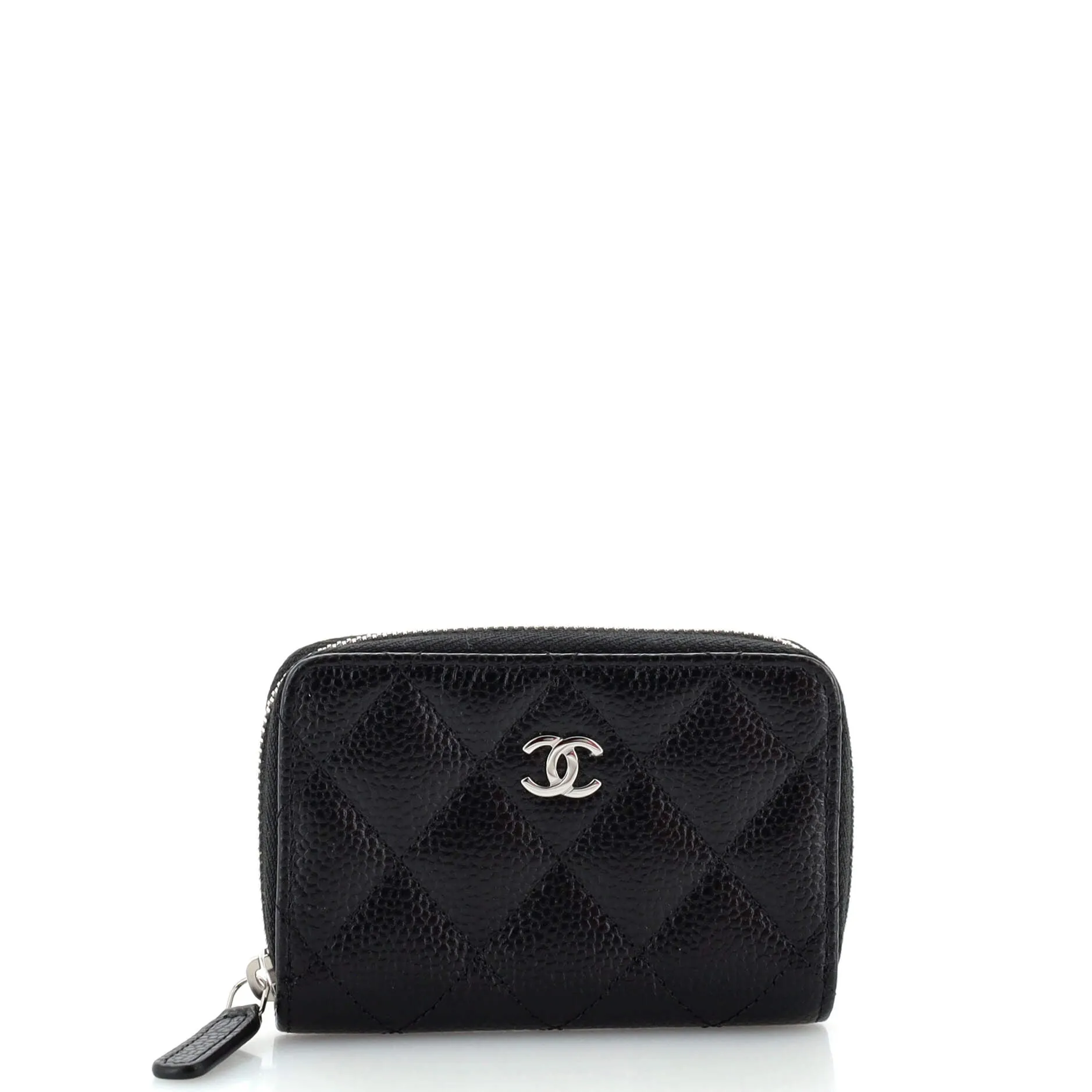 CHANEL CC Zip Coin Purse Quilted Caviar Small