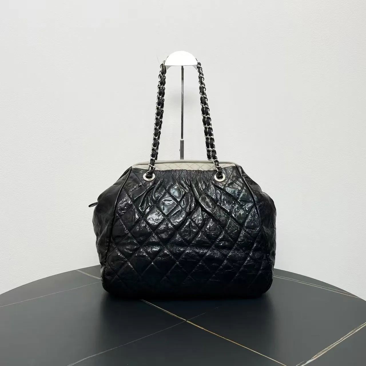 Chanel Quilted Black Lambskin Tote Bag 2009-2010