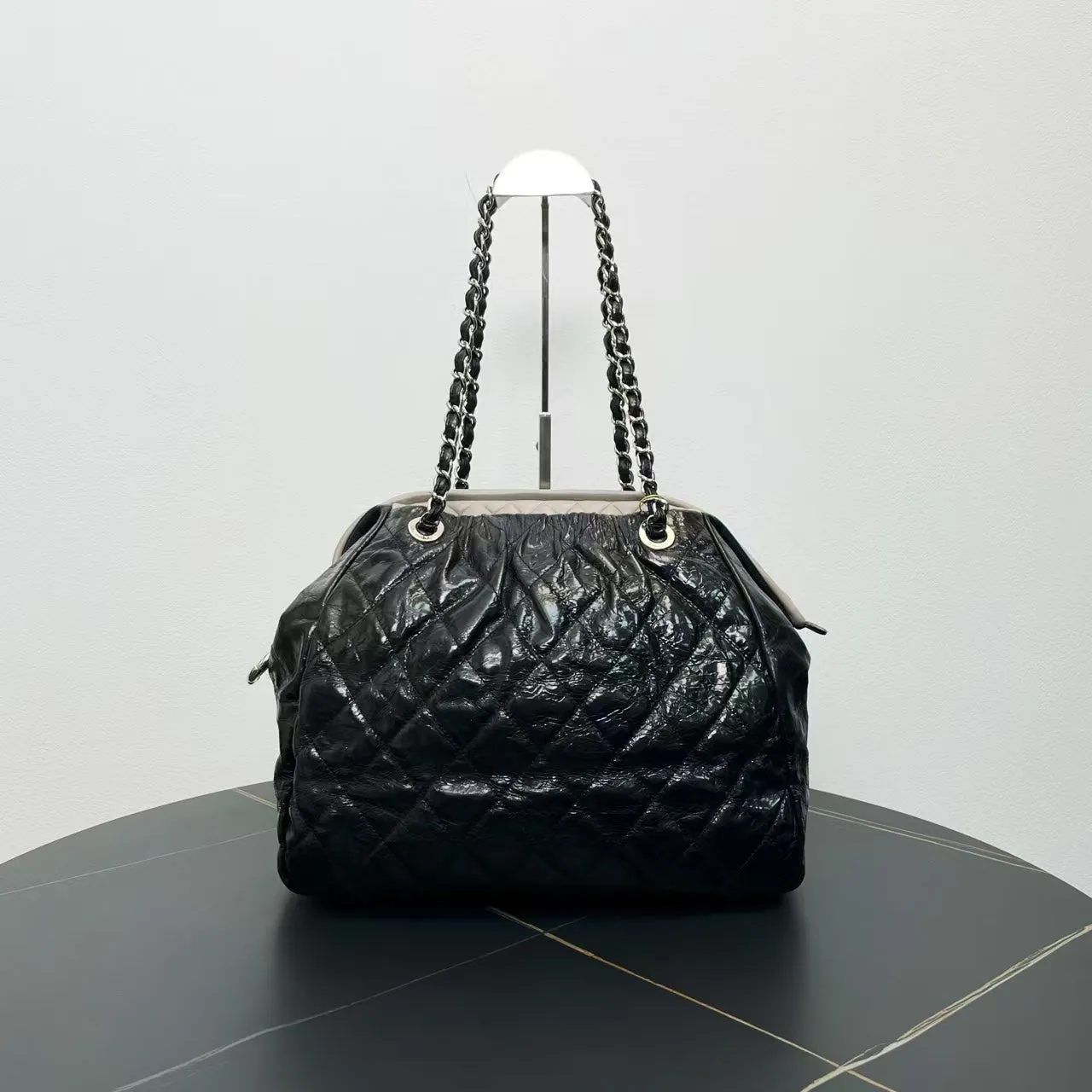 Chanel Quilted Black Lambskin Tote Bag 2009-2010