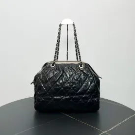 Chanel Quilted Black Lambskin Tote Bag 2009-2010