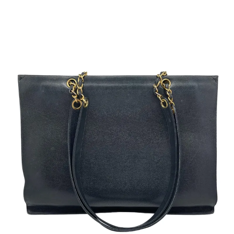 Chanel Vintage CC Caviar Chain Tote XL