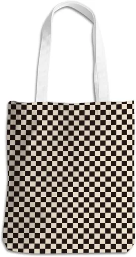 Checkered Tote Bag for Women Girls Friend Sister Vintage Plaid Beach Bag Classic Checkerboard Reusable Grocery Bags