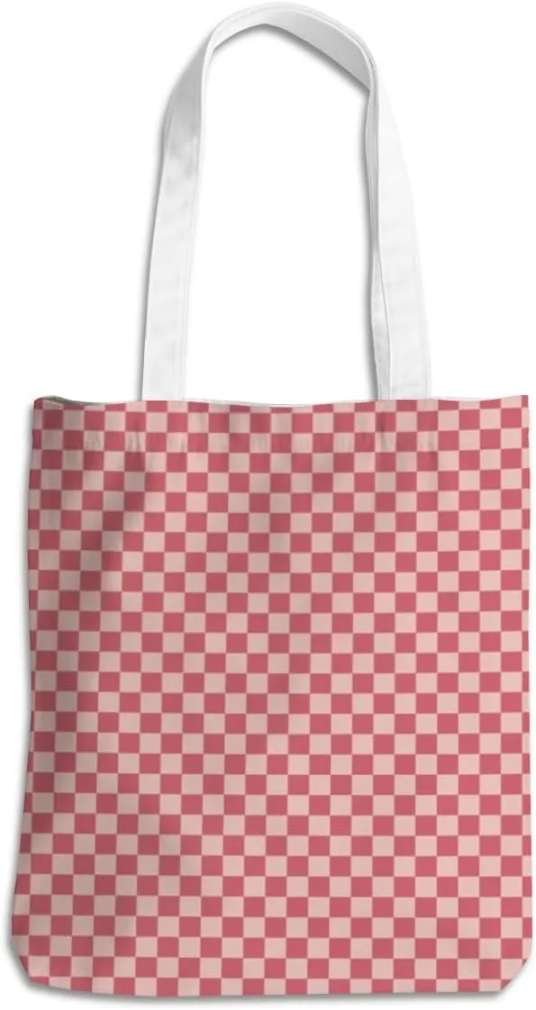 Checkered Tote Bag for Women Girls Friend Sister Vintage Plaid Beach Bag Classic Checkerboard Reusable Grocery Bags