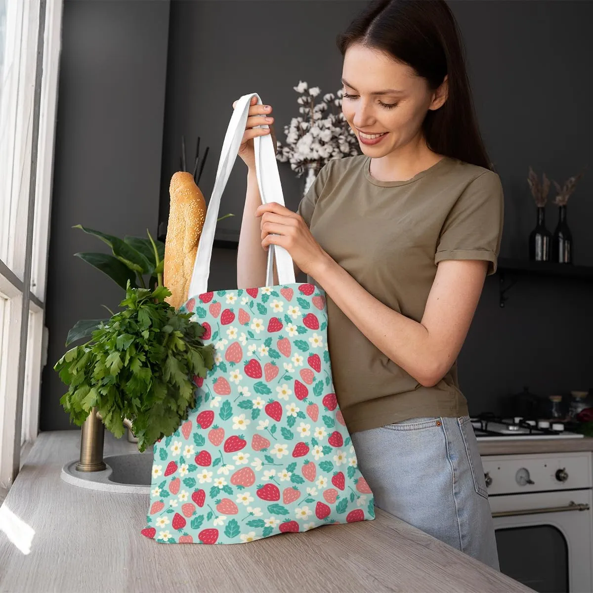 Checkered Tote Bag for Women Girls Friend Sister Vintage Plaid Beach Bag Classic Checkerboard Reusable Grocery Bags