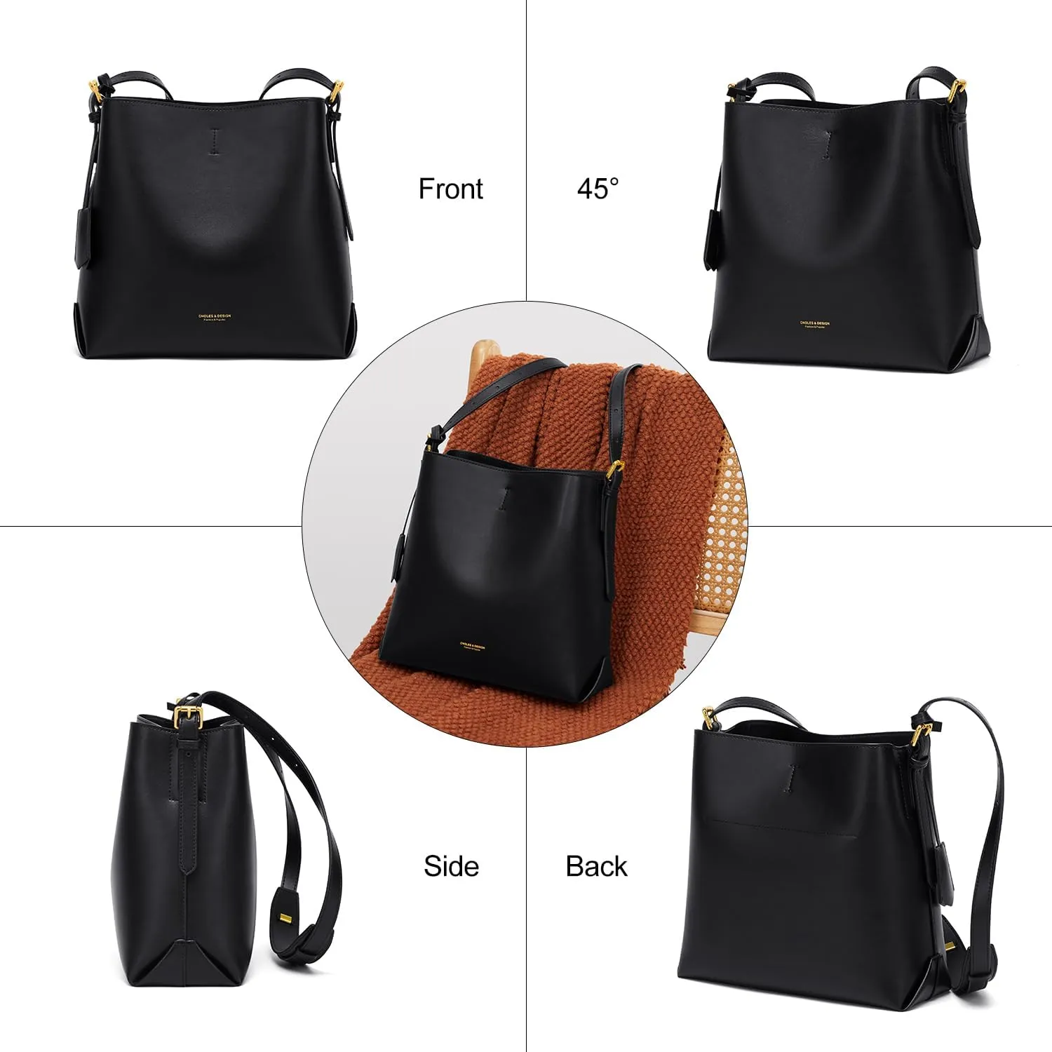 Cnoles Women Genuine Leather Designer Tote Bags Purses And Handbags For Women Fashion Ladies Top Handle Shoulder Satchel Bag