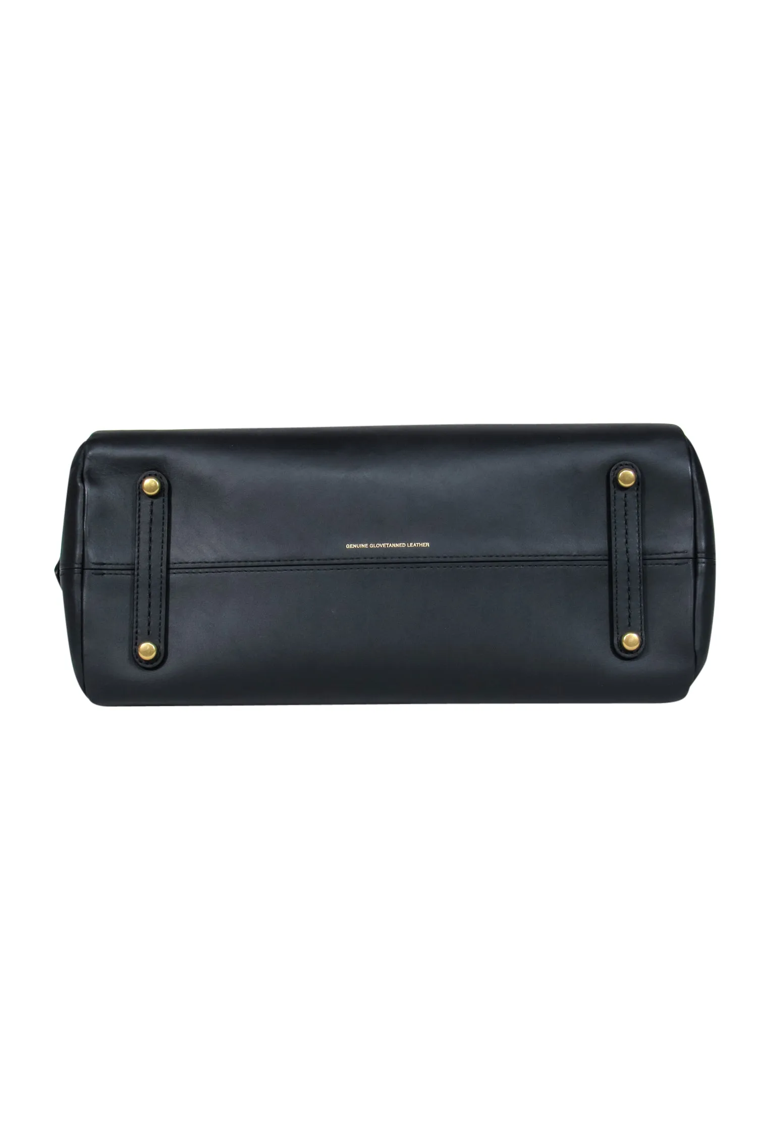 Coach - Black Leather Convertible Structured "Mason" Satchel w/ Snakeskin Trim