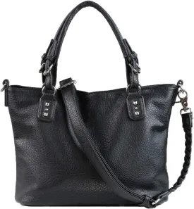 Concealed Ella Carry Purse for Women  Locking Zippers, Braided Strap, Holster Included, Faux Leather Tote