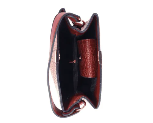 Crocodile-Embossed Bucket Bag