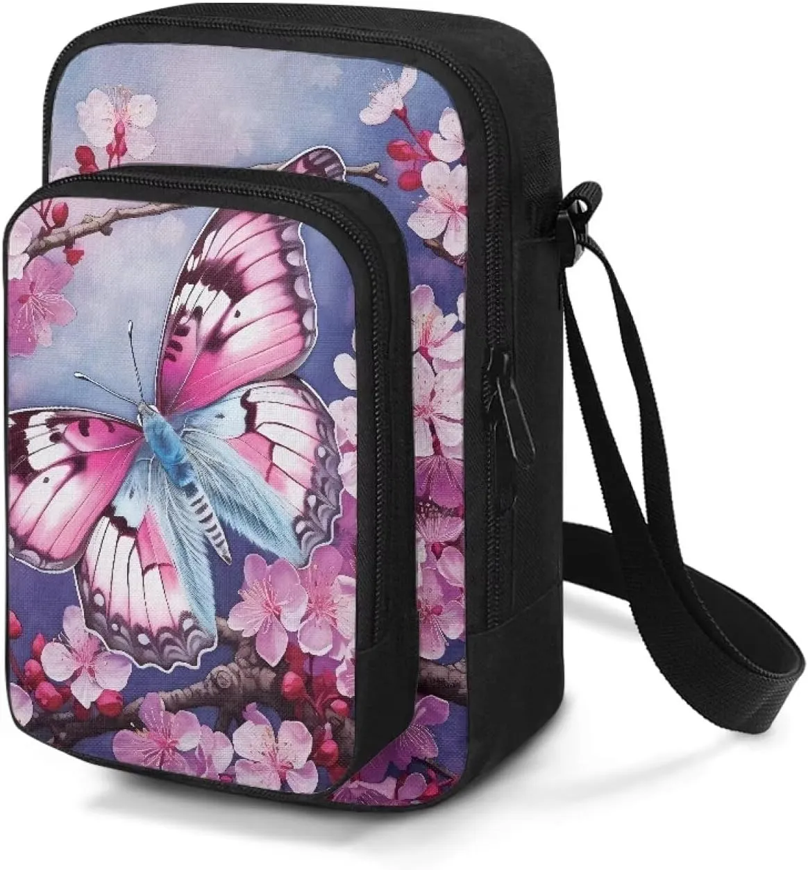 Cross-body Bag for Women Small Purse with Double Layer Zipper Pockets Shoulder Crossbody