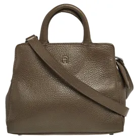 Dark Beige Grained Leather Cybill Tote