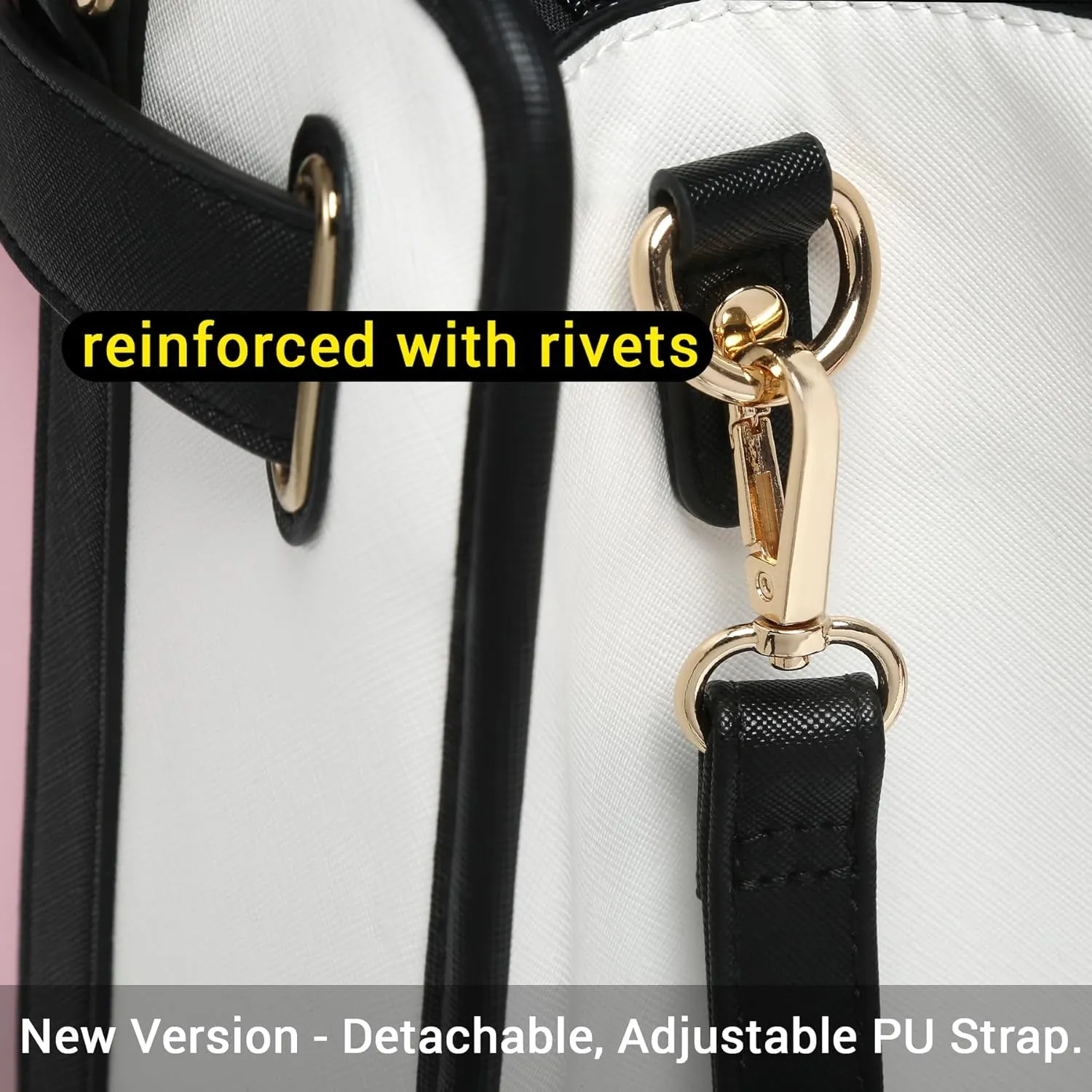 Dasein Two Tone Satchel Handbags Purses for Women Vegan Leather Shoulder Bags Large Tote Bag with Matching Wallet