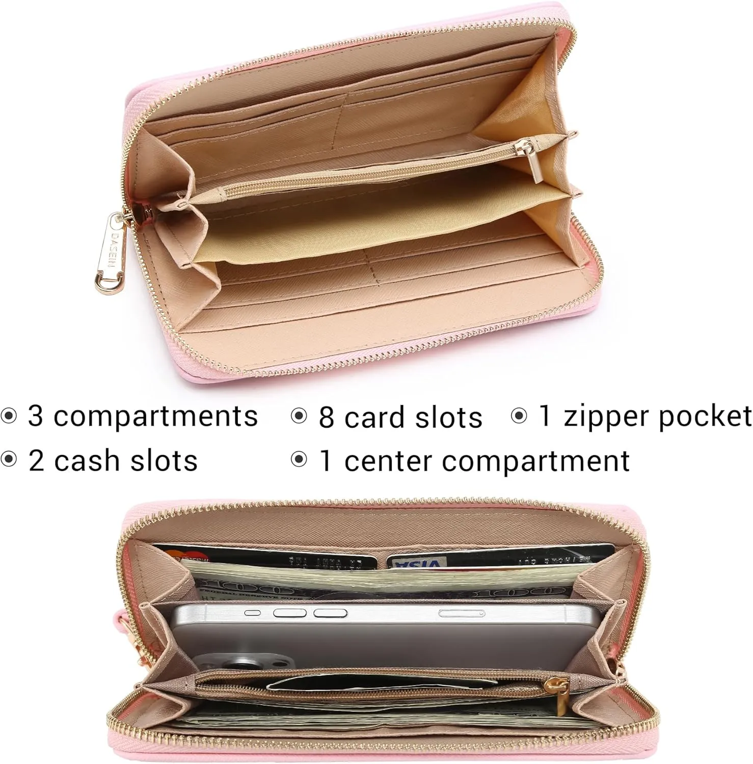Dasein Two Tone Satchel Handbags Purses for Women Vegan Leather Shoulder Bags Large Tote Bag with Matching Wallet