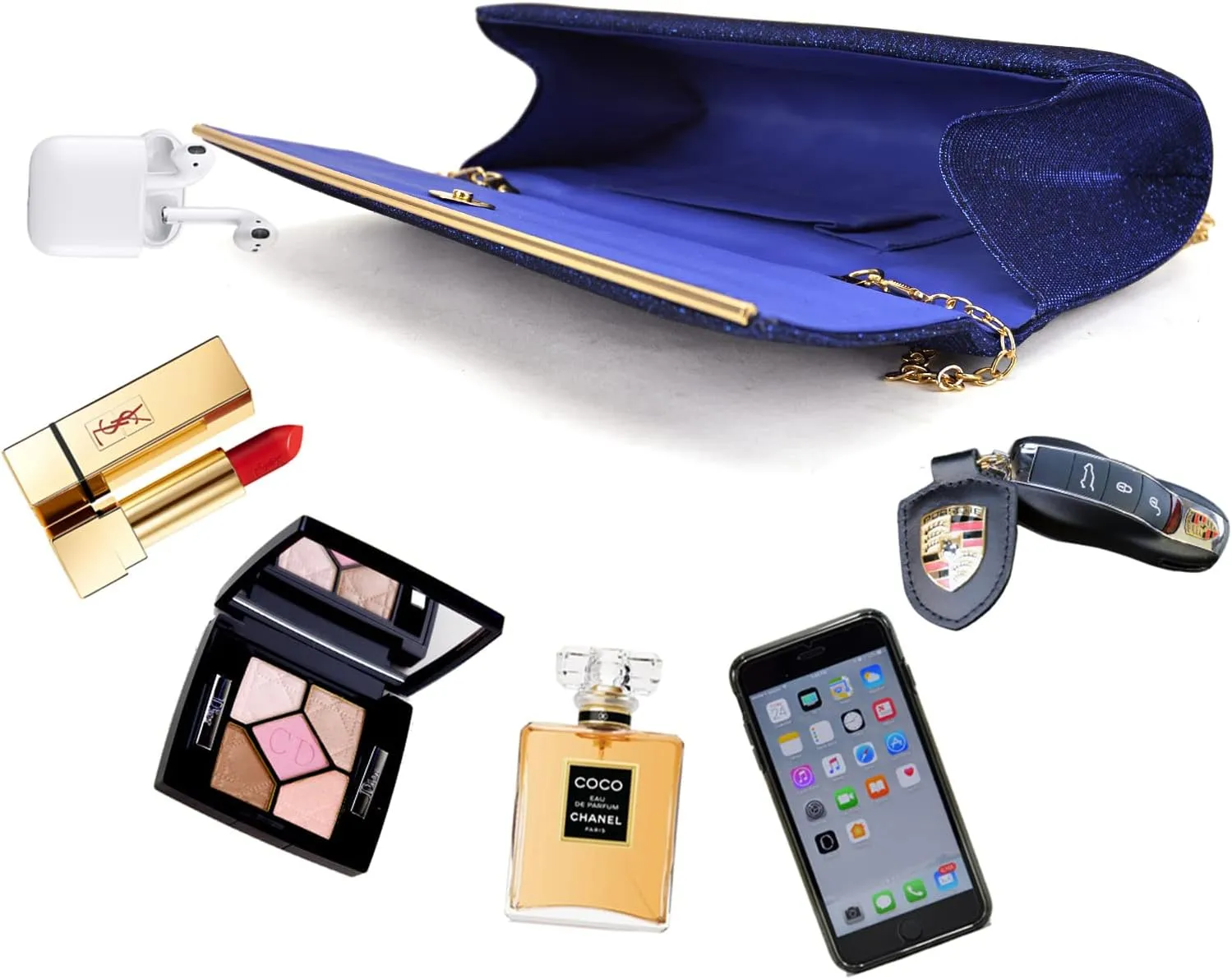 Dasein Women's Evening Bag Glitter Clutch Wedding Bridal Purse Sparkle Cocktail Party Prom Handbag
