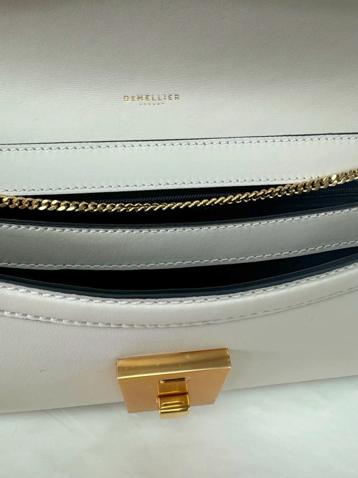 Demellier London Ivory Paris leather Maxi Clutch bag