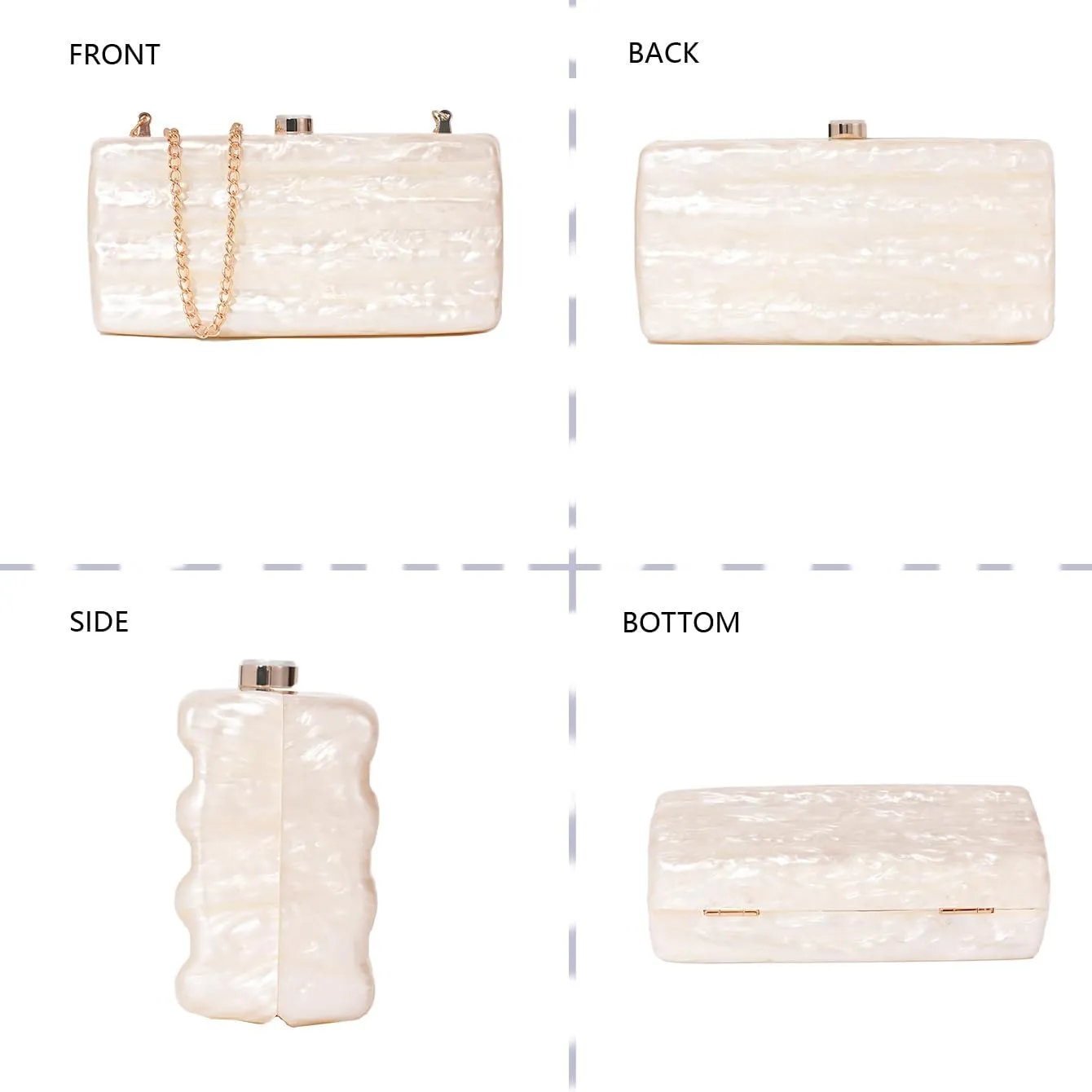 Designer Handbags Clutch Purse, Mini Acrylic Shoulder Clubbing Outfits For Women Evening Clutch Pearl Phone Bag