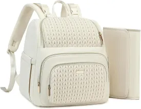 Diaper Bag Backpack - Lightweight & Stylish, Boys, Girls & Baby Travel Essentials Tote with Changing Pad, Insulated Pocket, Stroller Strap - Baby Diaper Backpack for Mom, Maternity (Beige)