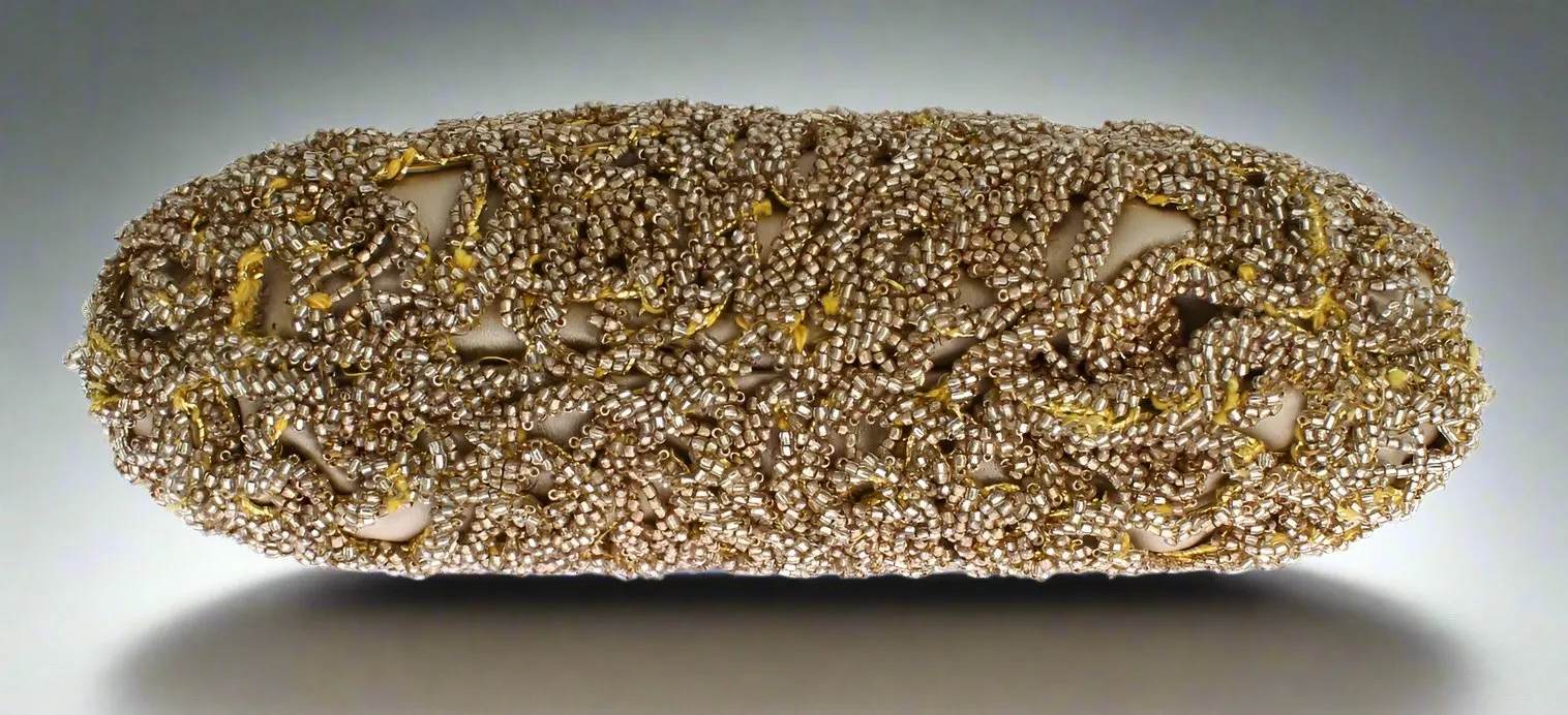 DOLCE & GABBANA Glimmering Gold Sequined Evening Clutch