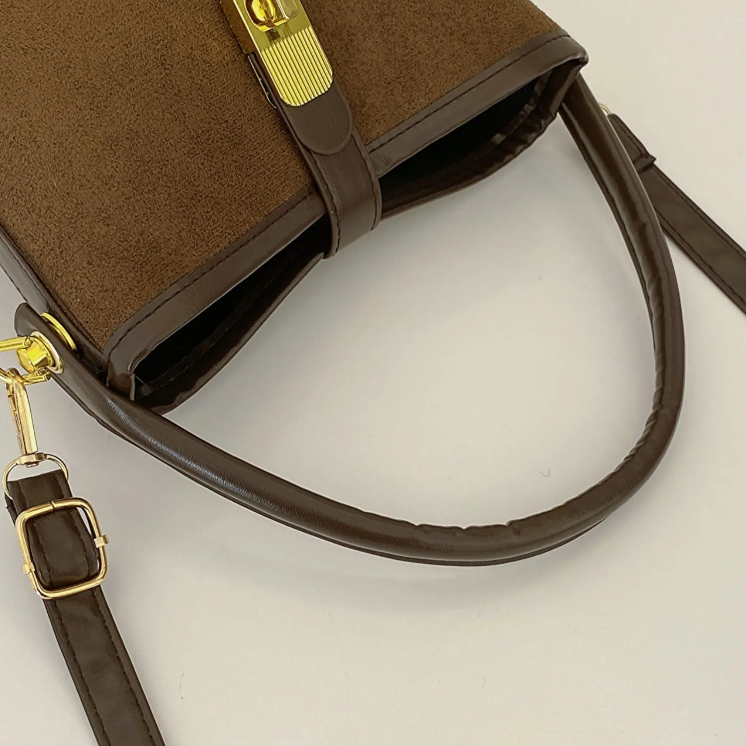 Faux Leather Bucket Crossbody Bag