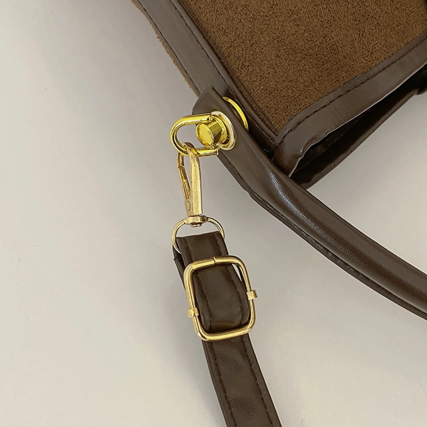 Faux Leather Bucket Crossbody Bag