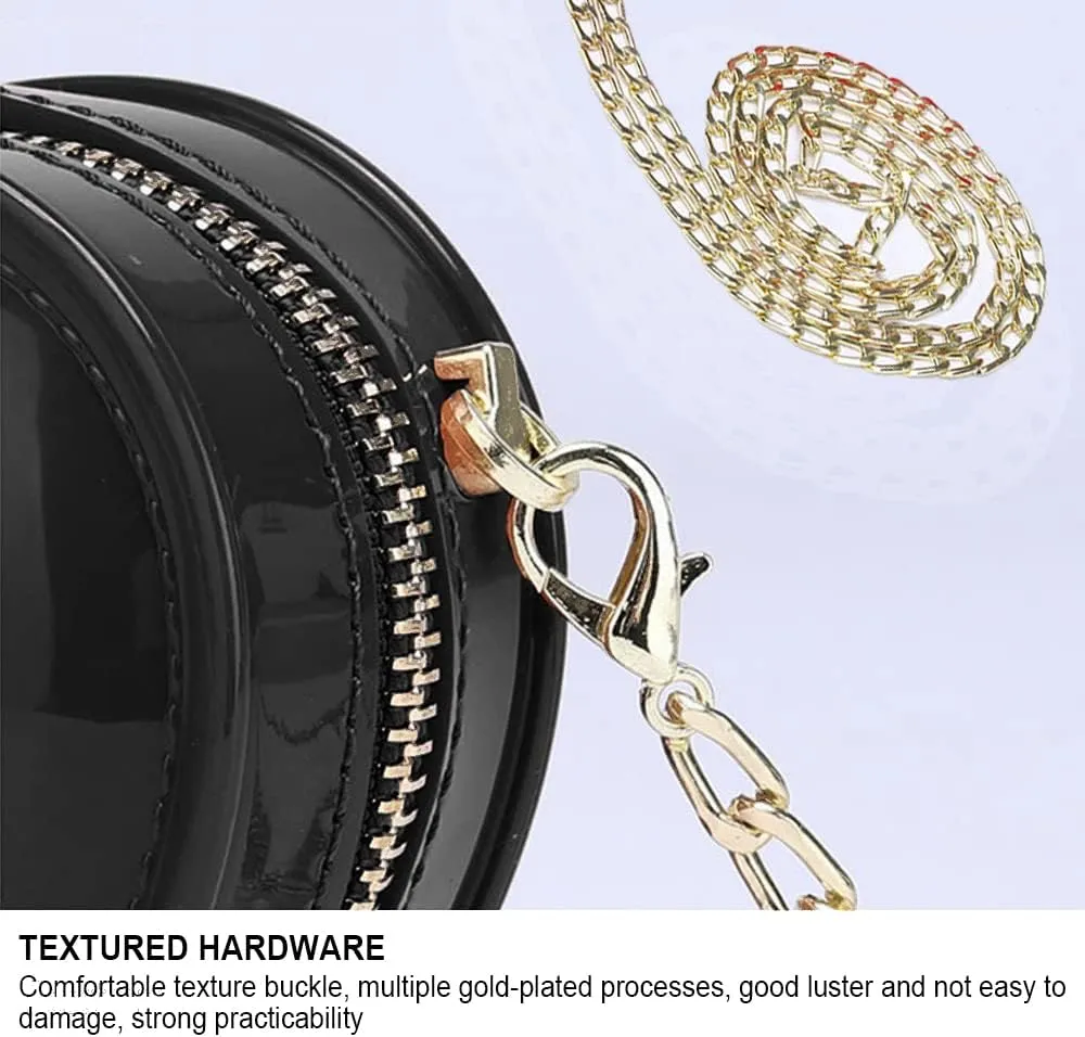 Girls Crossbody Purse Cute Heart-shaped Shoulder Kid Bag Lacquer Leather Princess Bag for Little Girls